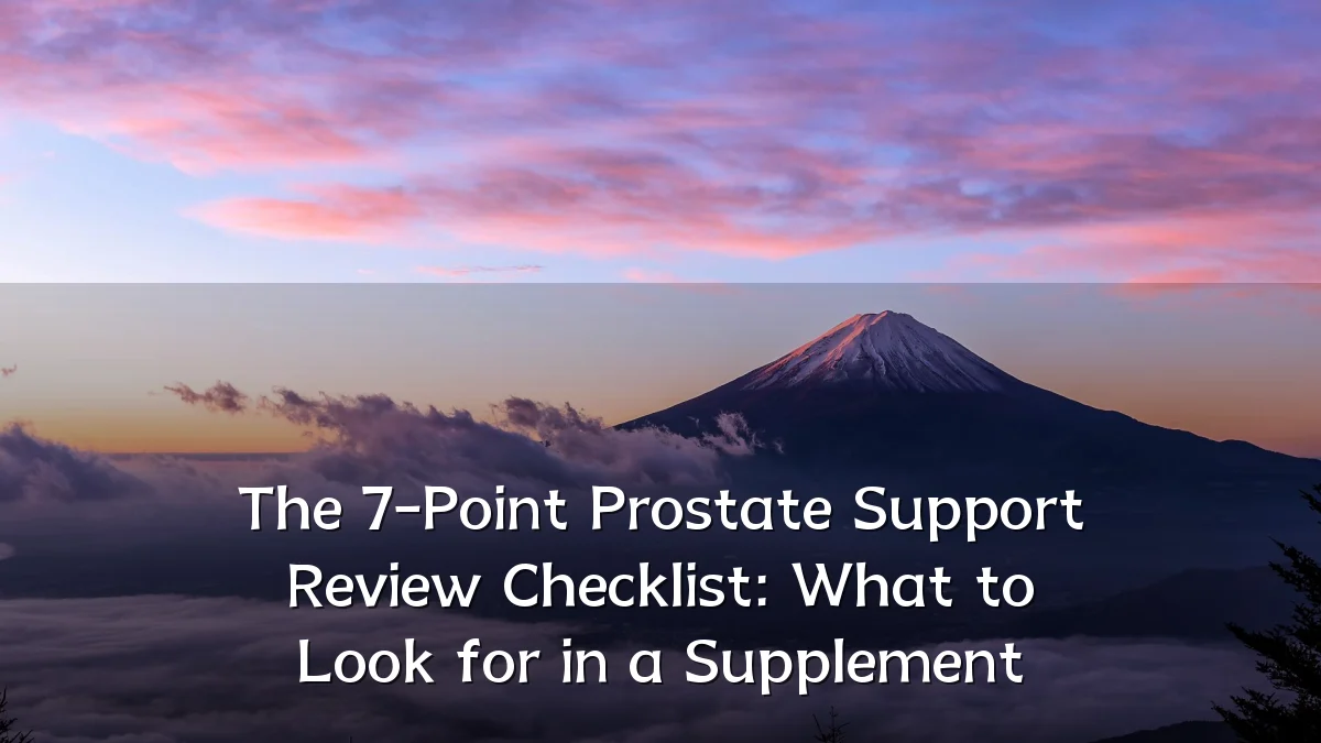 The 7-Point Prostate Support Review Checklist: What to Look for in a Supplement